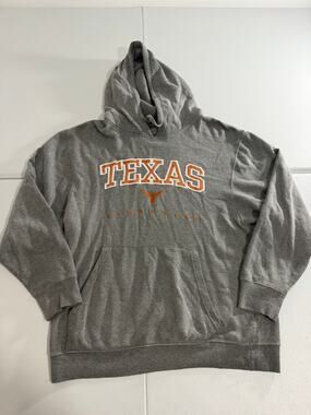 Texas Longhorns Hoodie Cadre Gray Embroidered Pullover Sweatshirt Size Medium